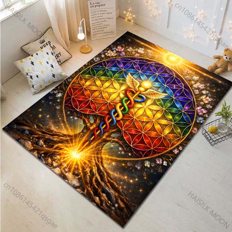 Luxury Lifestyle Gifts - Karpet Pola Bunga Kehidupan Pelangi Berbagai
