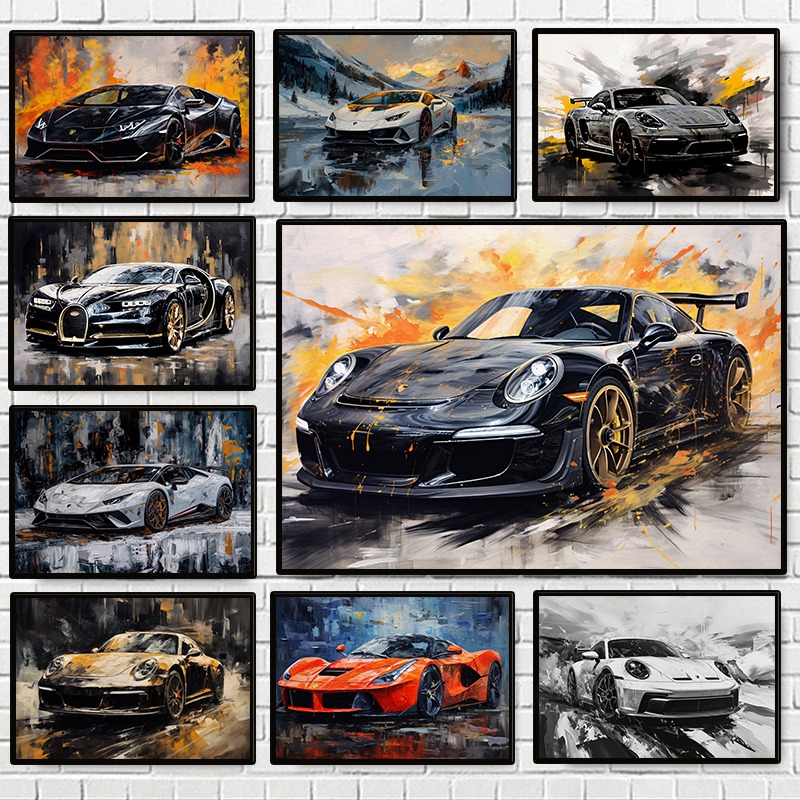 Luxury Lifestyle Photography - Poster Mobil Mewah Abstrak Modern Lukisan