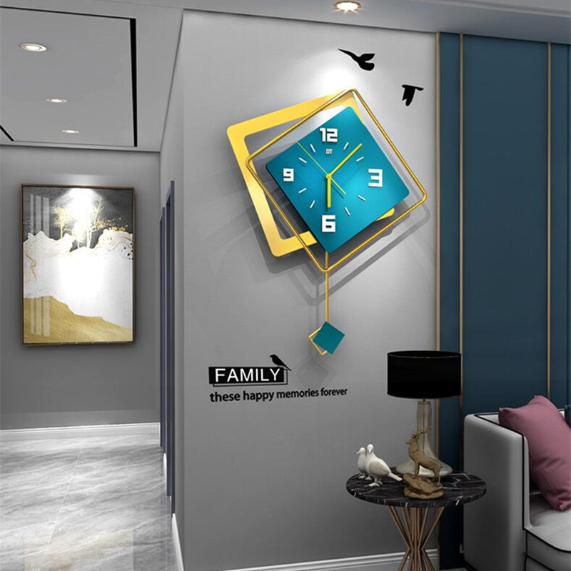 Luxury Lifestyle Watches - Jam Dinding 3D Nordic Square Swing,